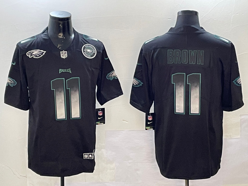 Men Philadelphia Eagles #11 Brown black 2025 Nike NFL jersey style 009
